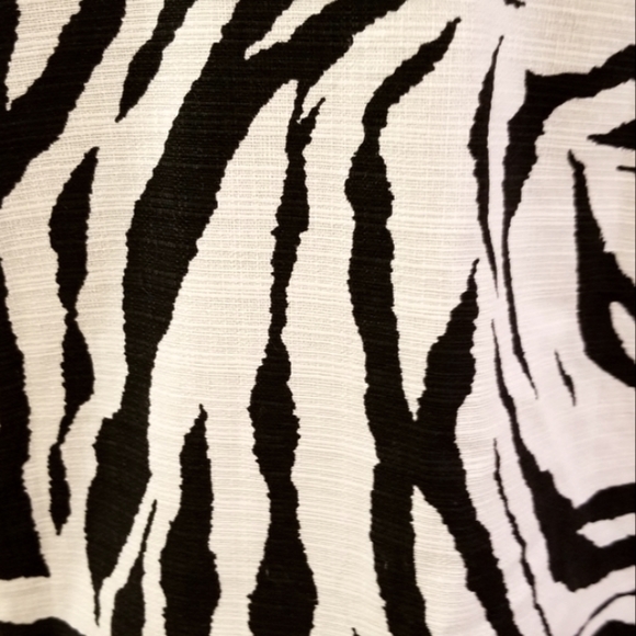 Chico's Zebra Print Black Ecru White Duster Jacket - Picture 7 of 10